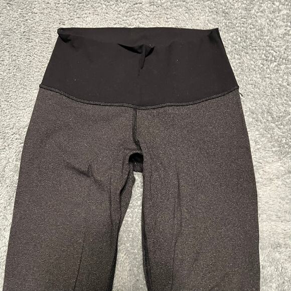 Lululemon Leggings Womens Small 4 ? Black Gray Ankle Pants Striped - Picture 2 of 7
